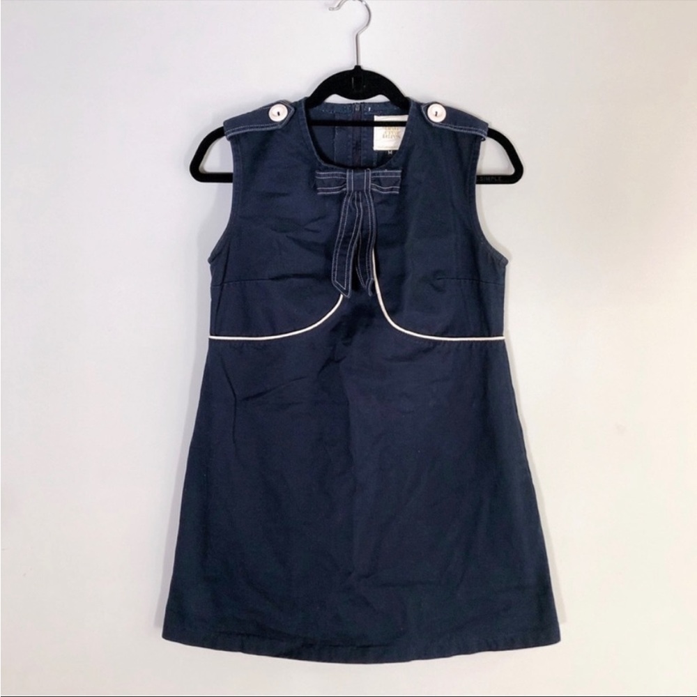 Dear Creatures! Rare navy blue (dark) mini dress called “Nine to Five”. Medium.